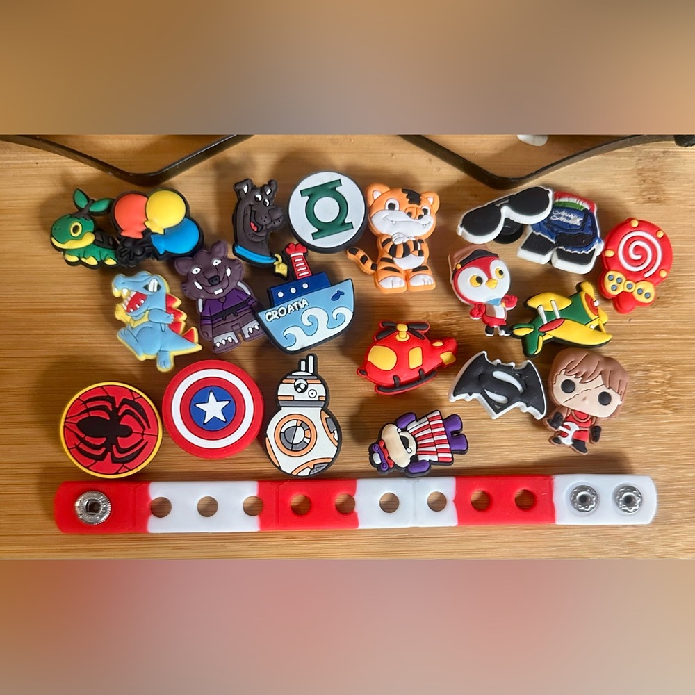 Colorful Kids Toy Shoe Charms - Mixed Cartoon Lot